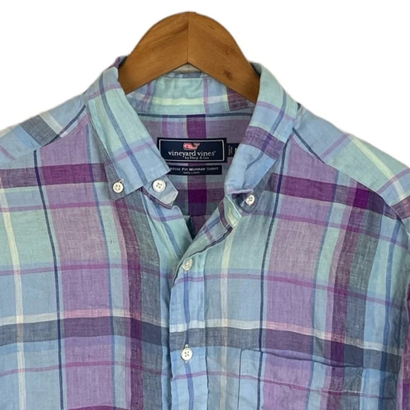BF820 Mens Vineyard Vines LINEN Classic Fit MURRAY Button Down Shirt M - Picture 3 of 5